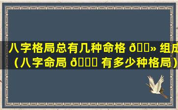 八字格局总有几种命格 🌻 组成（八字命局 🐎 有多少种格局）